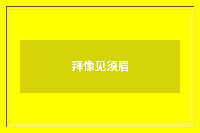 拜像见须眉