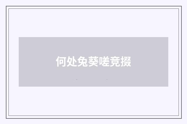 何处兔葵嗟竞掇
