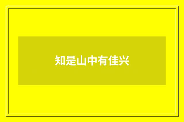 知是山中有佳兴