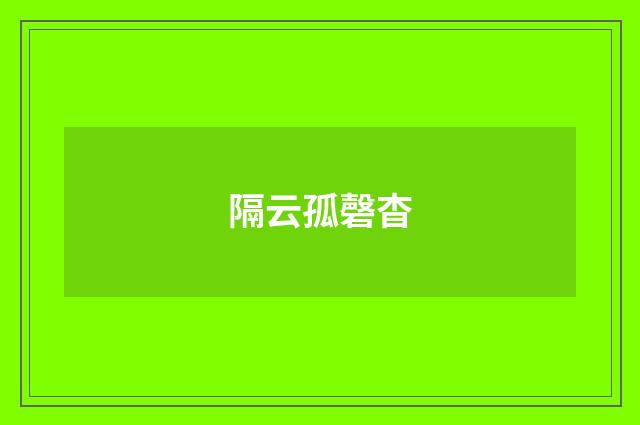 隔云孤磬杳