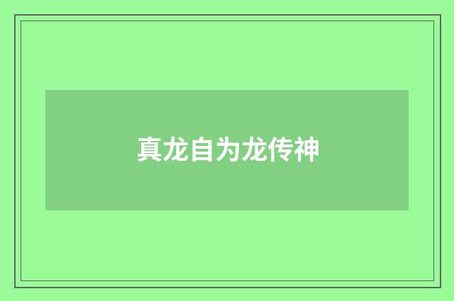 真龙自为龙传神