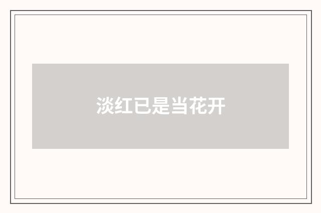 淡红已是当花开