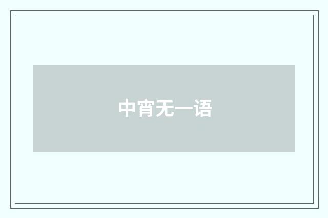 中宵无一语