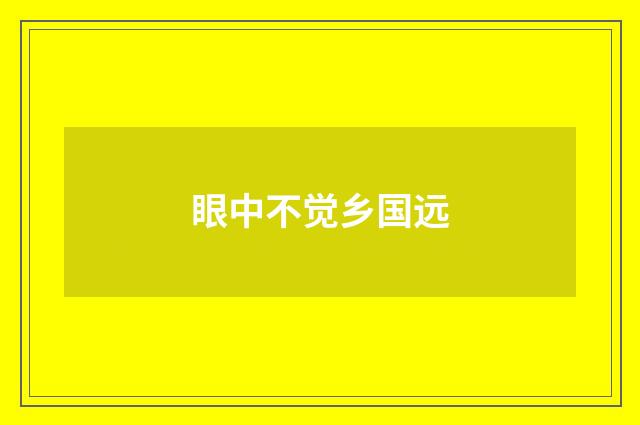眼中不觉乡国远