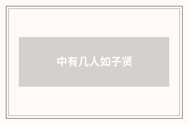 中有几人如子贤