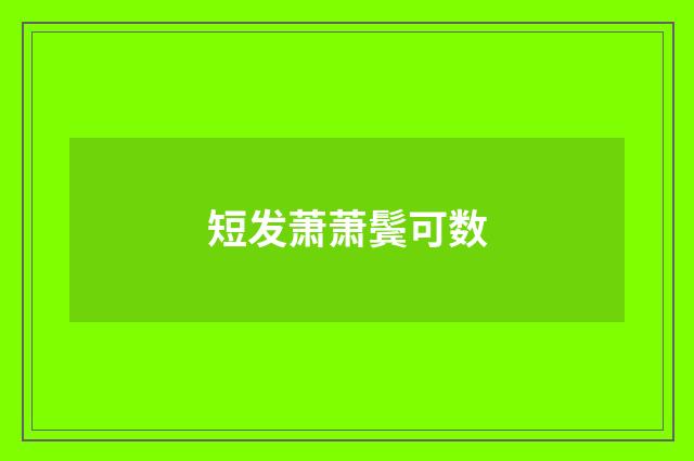 短发萧萧鬓可数