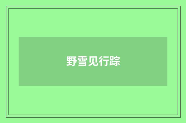 野雪见行踪