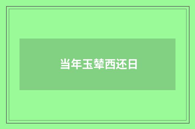 当年玉辇西还日