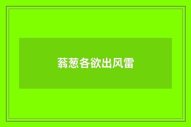 蓊葱各欲出风雷