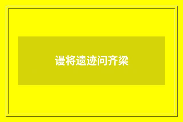 谩将遗迹问齐梁