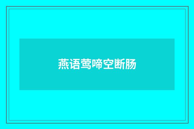 燕语莺啼空断肠