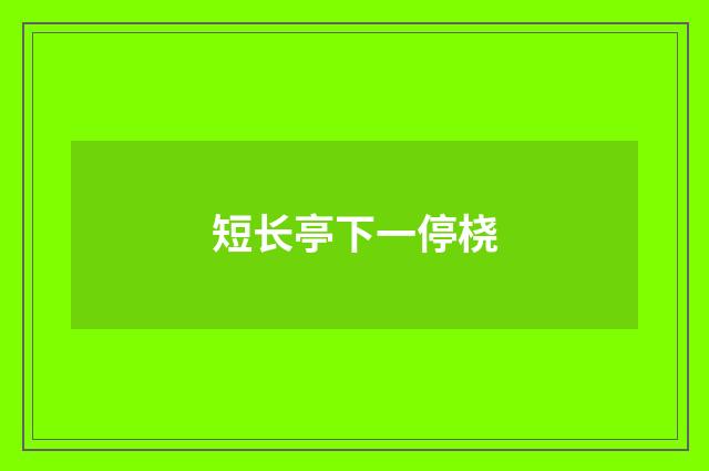 短长亭下一停桡
