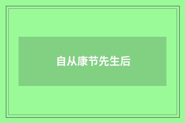 自从康节先生后