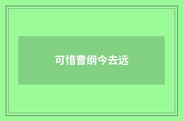 可惜曹纲今去远