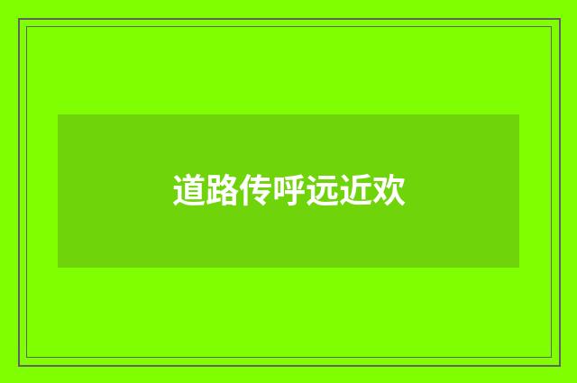道路传呼远近欢