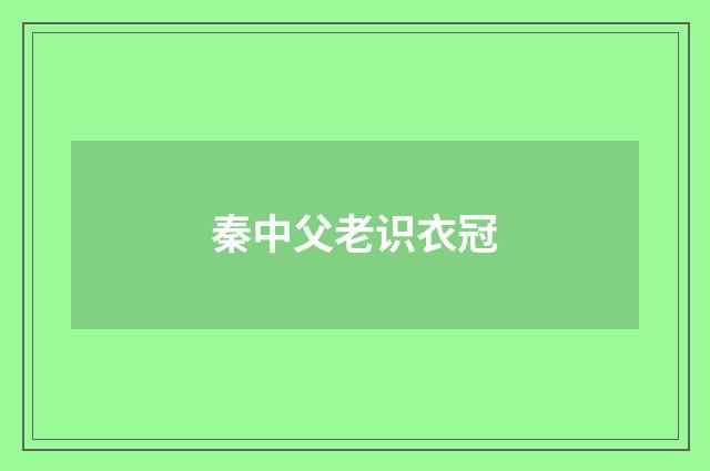 秦中父老识衣冠