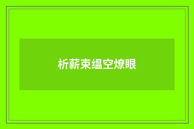 析薪束缊空燎眼