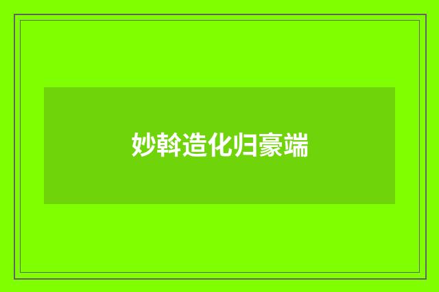 妙斡造化归豪端