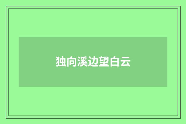 独向溪边望白云