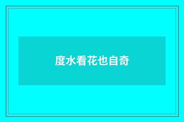 度水看花也自奇