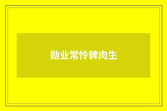 勋业常怜髀肉生