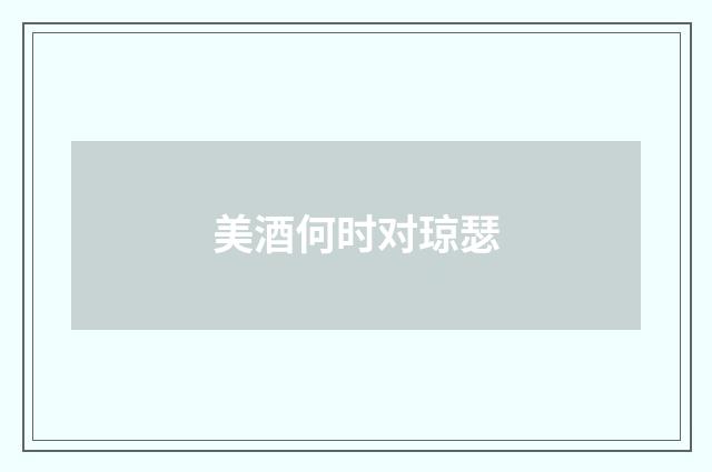 美酒何时对琼瑟