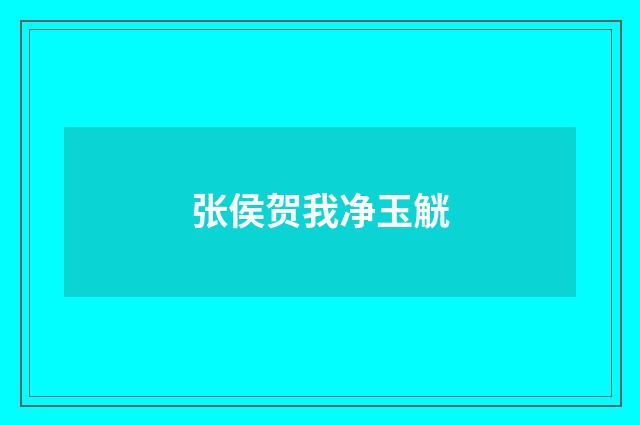 张侯贺我净玉觥