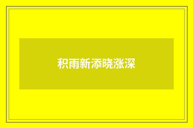 积雨新添晓涨深