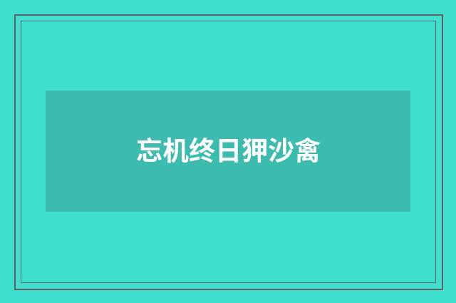 忘机终日狎沙禽
