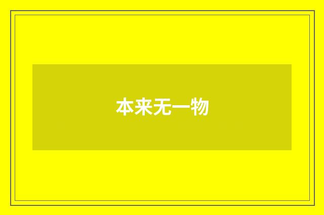本来无一物