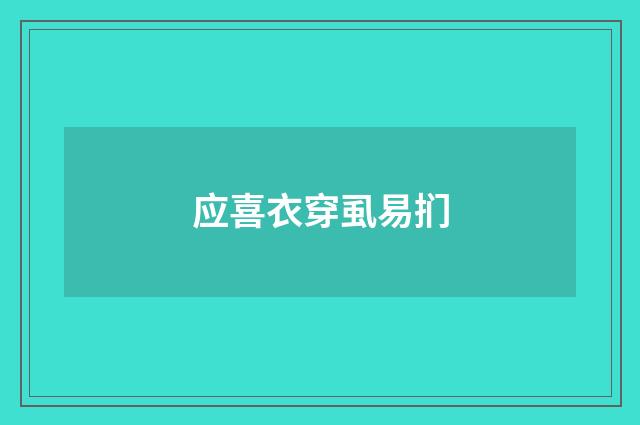 应喜衣穿虱易扪