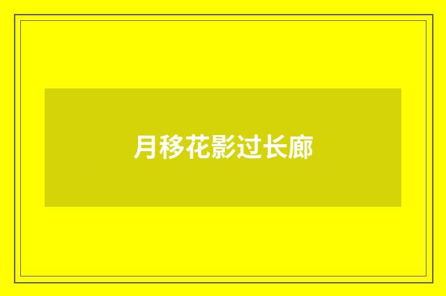 月移花影过长廊