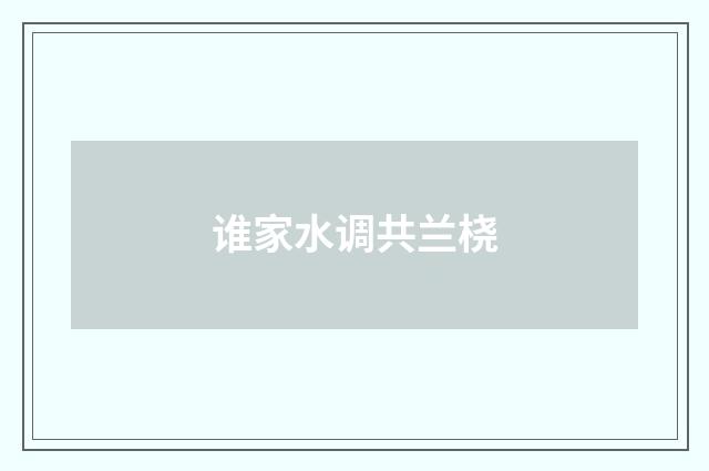 谁家水调共兰桡