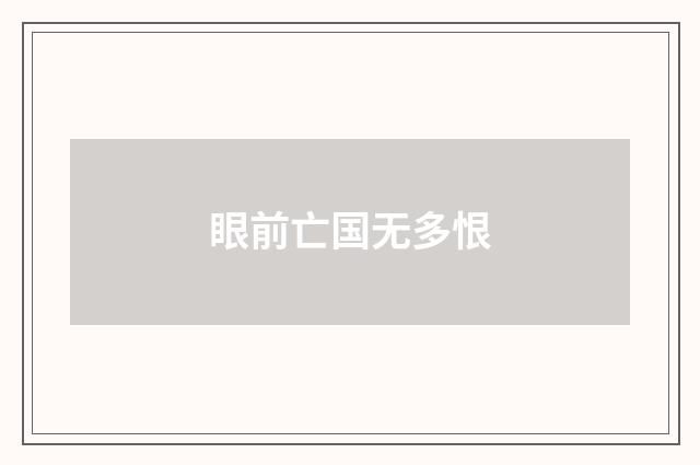 眼前亡国无多恨