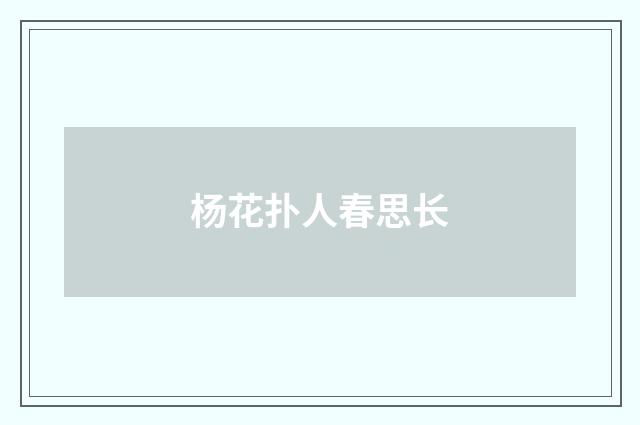 杨花扑人春思长