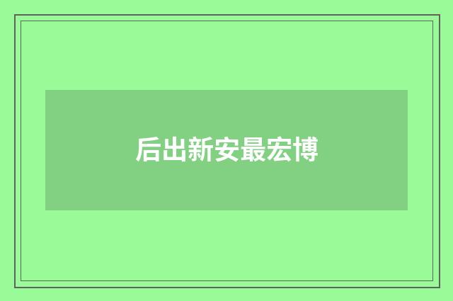 后出新安最宏博