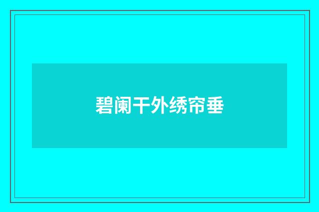 碧阑干外绣帘垂