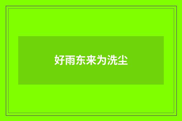 好雨东来为洗尘