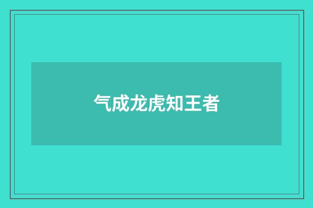 气成龙虎知王者