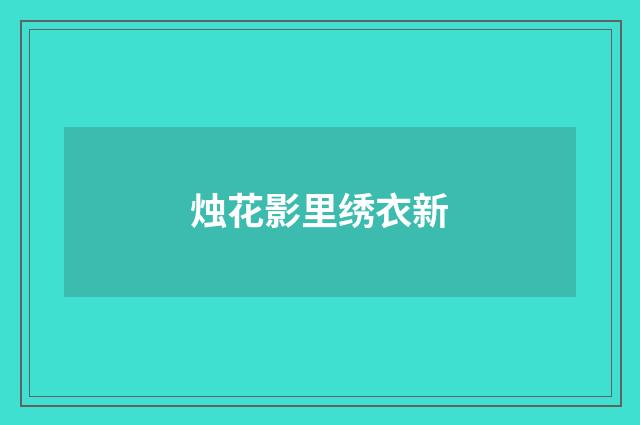 烛花影里绣衣新