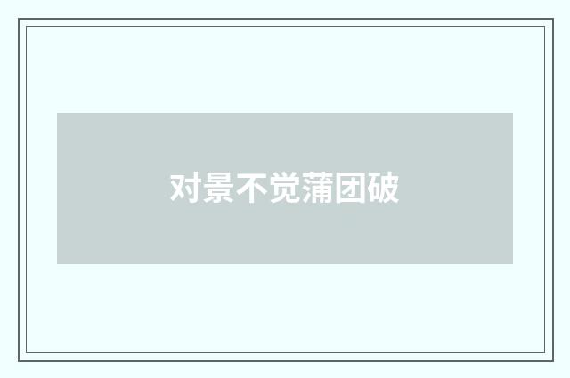 对景不觉蒲团破