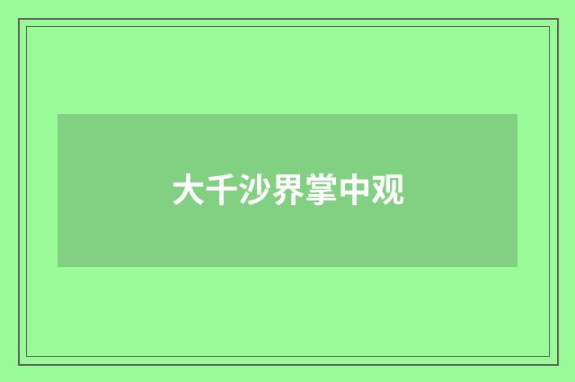 大千沙界掌中观