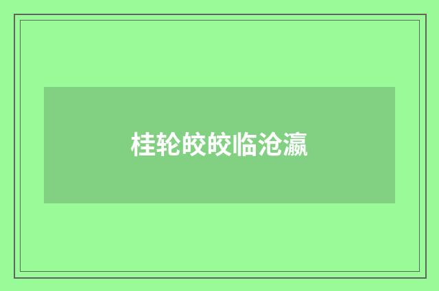桂轮皎皎临沧瀛