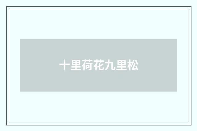 十里荷花九里松