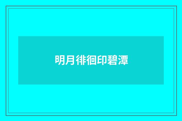 明月徘徊印碧潭