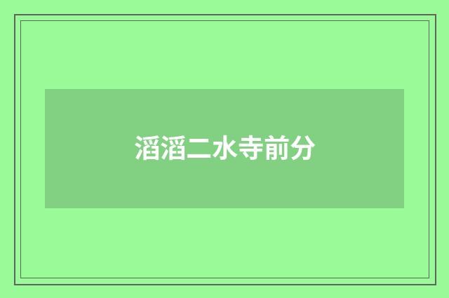 滔滔二水寺前分
