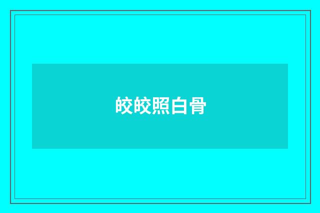 皎皎照白骨