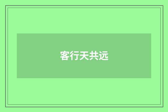 客行天共远
