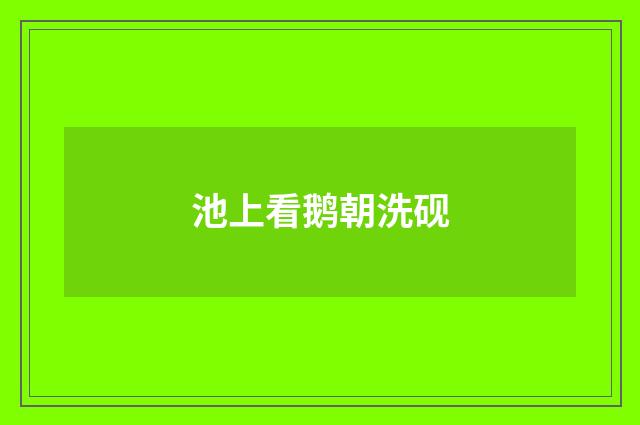 池上看鹅朝洗砚