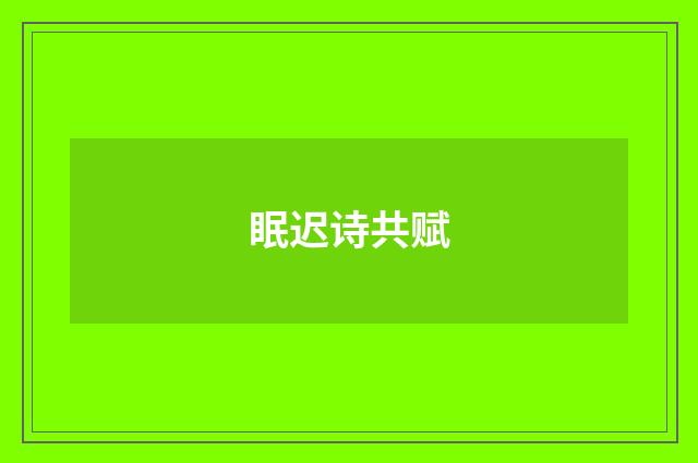眠迟诗共赋